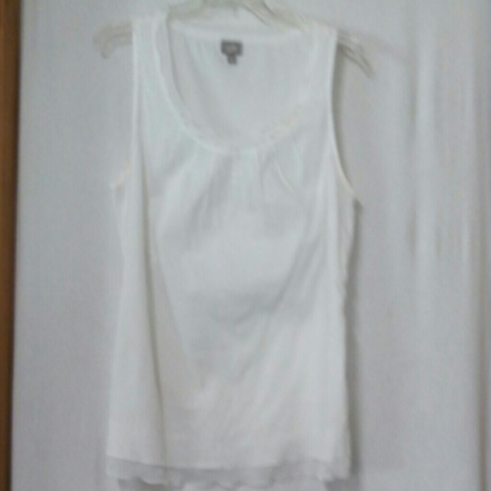 J Jill White Linen Tank Top